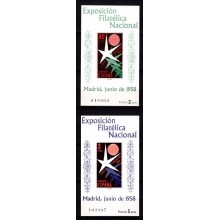 Miniark. To stk. Utakket. Postfrisk. Verdensudstillingen i Bruxelles. 